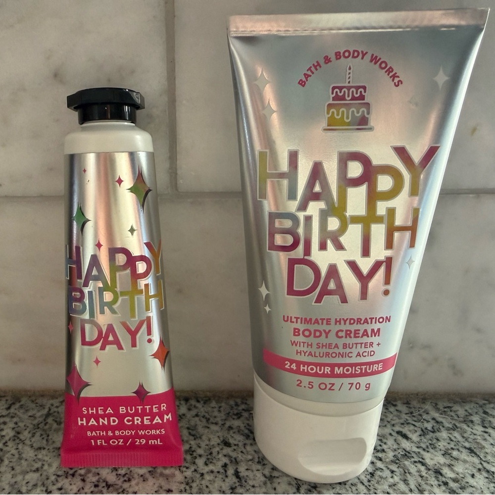 *NEW* Bath & Body Works Happy Birthday Body Cream & Hand Cream . 2.5 Oz & 1 Oz - Picture 4 of 10